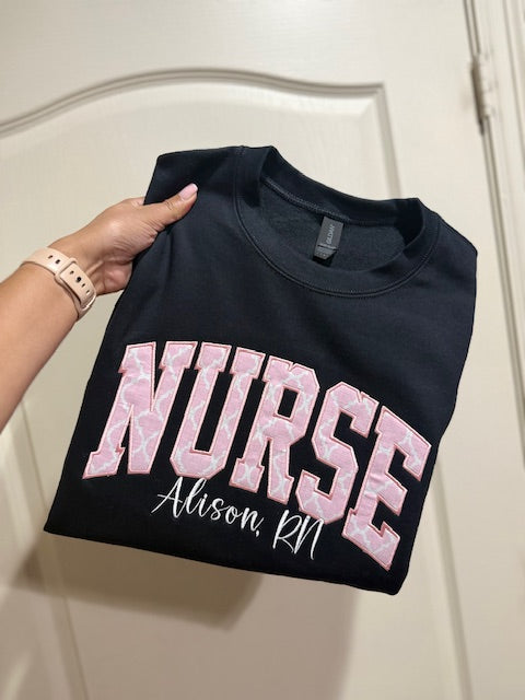 Nurse applique sweatshirt
